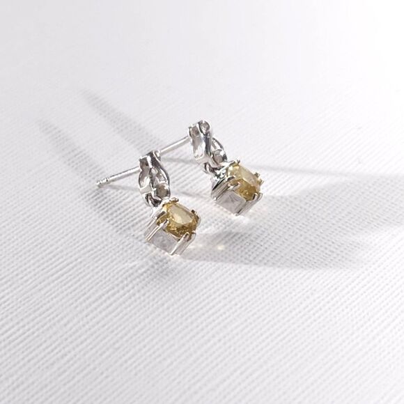 Golden Apatite Stud Earrings - Picture 3 of 6